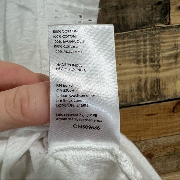 Anthropologie Pilcro Sustainable Ruffle Eyelet White Tunic Tank Size Medium - Picture 9 of 9